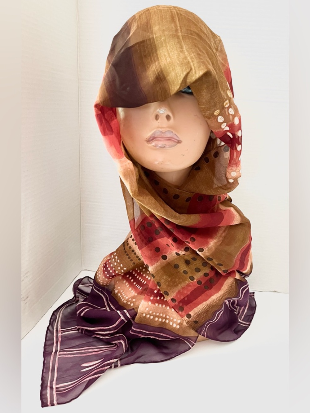 Halston Sheer Rectangular Silk Scarf